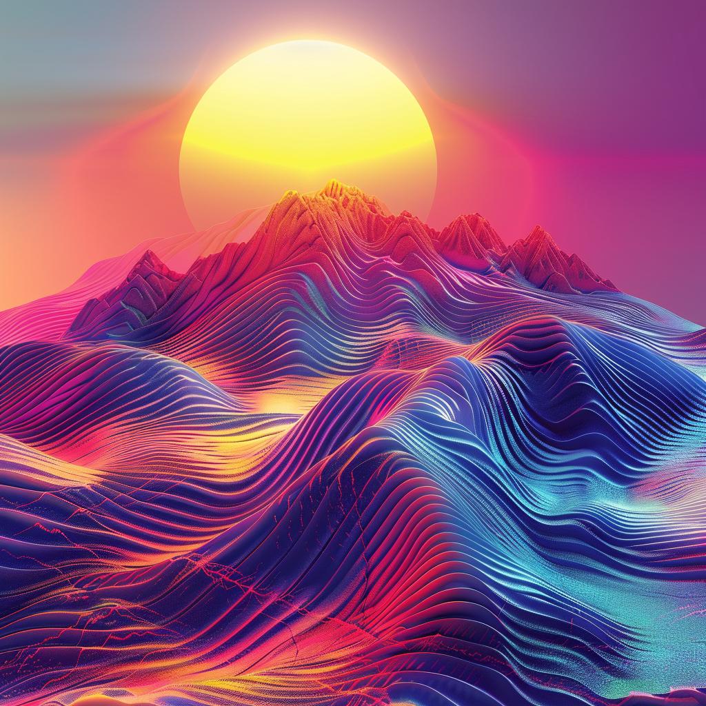 digital  painting  mountain  sunset  colorful  landscape  art  nature  peaceful  vibrant 928385