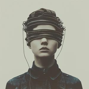 امرأة سريالية، سماعات رأس، شخصيات بسيطة، فن مظلم، عبث، سحابات، فوضى 1075549