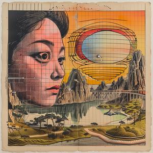 unexpected  Japanese  vintage  poster  woman  face  art  paper  portrait  drawing 1036612