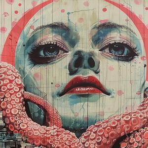 octopus  woman  face  risoprint  surreal  combined  fantasy  artistic  conceptual  unique 1038096