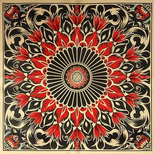 floral  black  red  design  album  cover  Obey  thorns  lines  bold 1078974