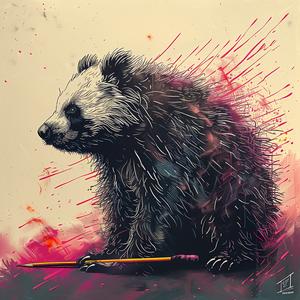 panda  bear  paintbrush  art  creative  whimsical  imaginative  illustration  colorful  playful 1039299
