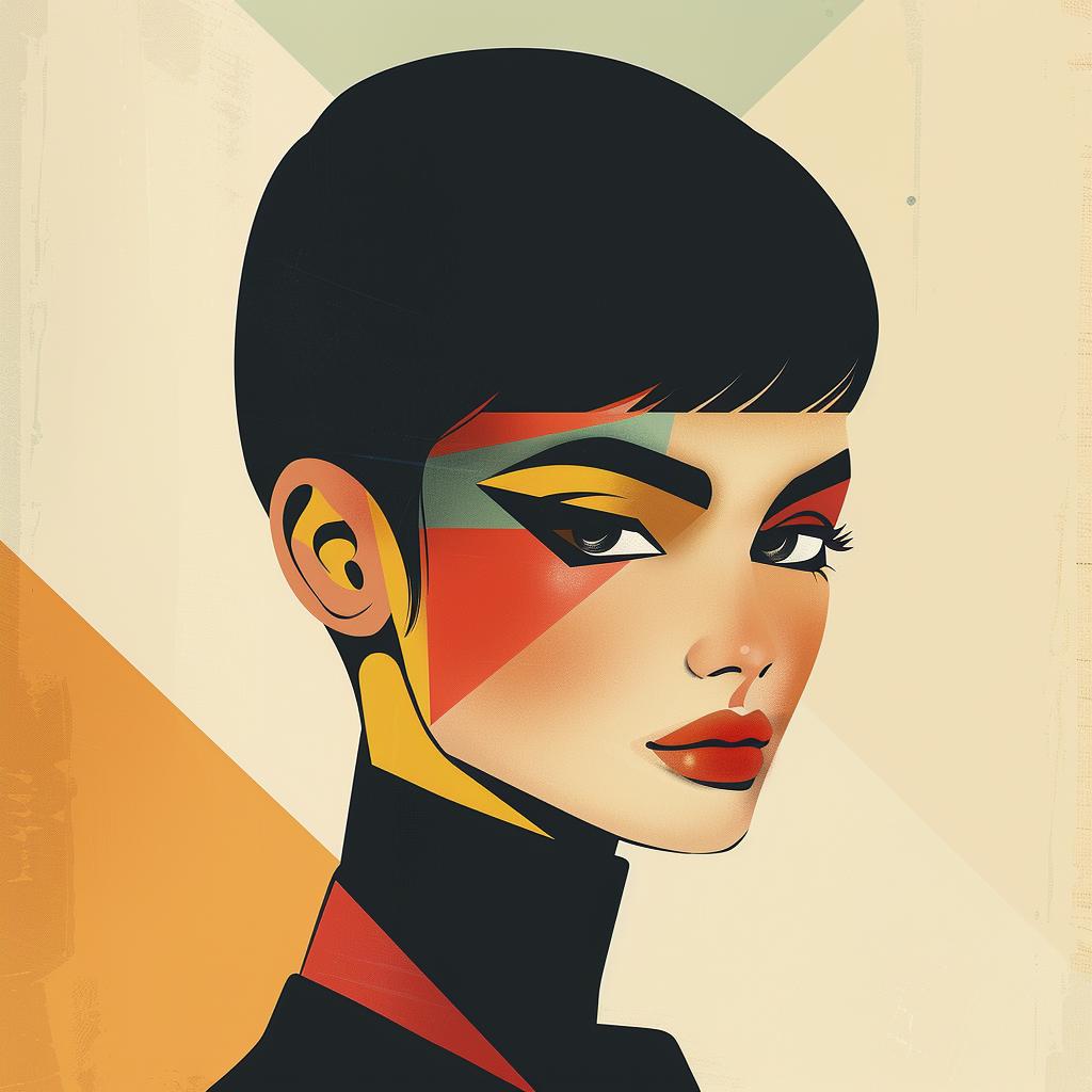 abstract  art  illustration  minimalist  portrait  elegance  geometric  colors  modern  woman 929384