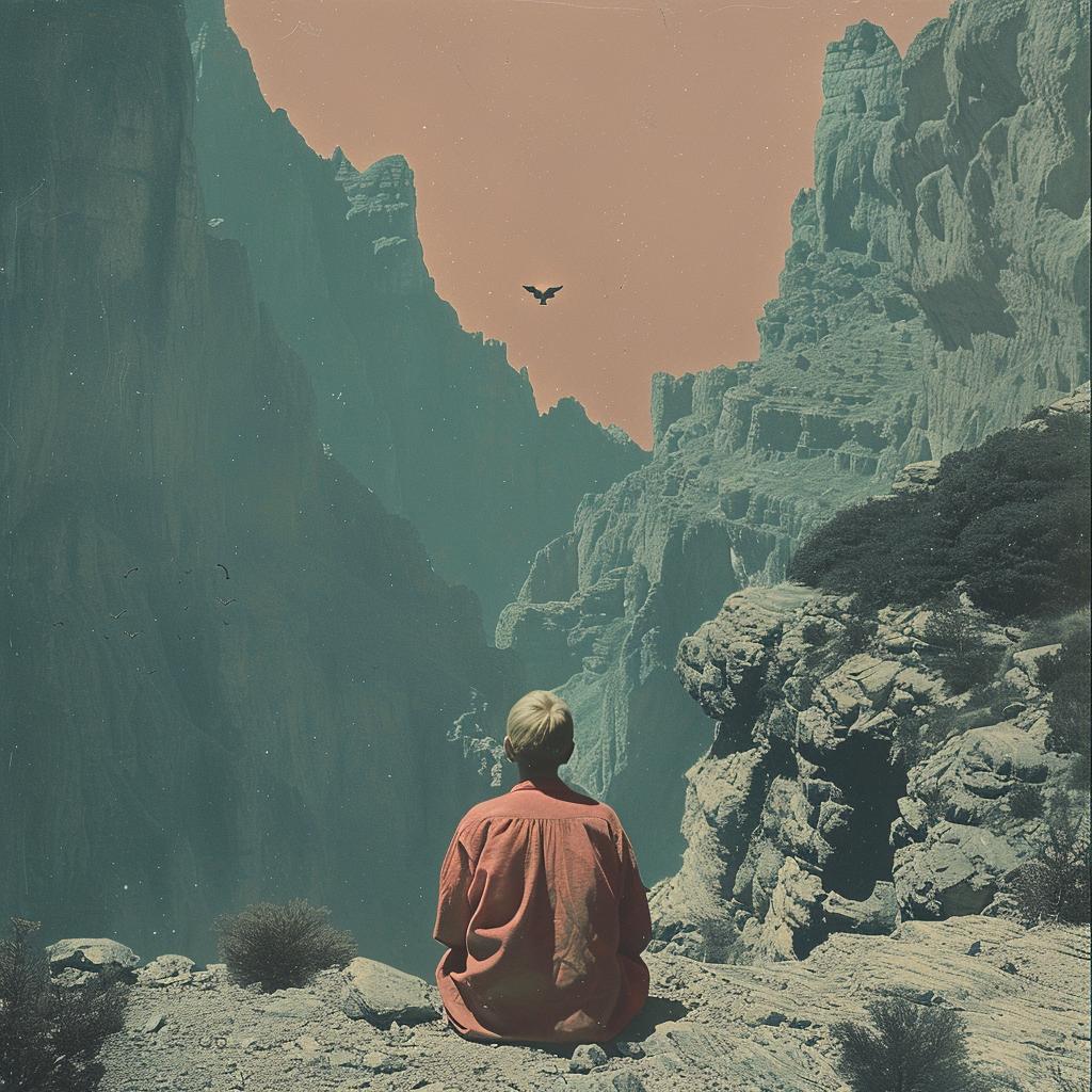 surreal  album  cover  introspective  naturalistic  spiritual  rich  color  mountain  man 976006