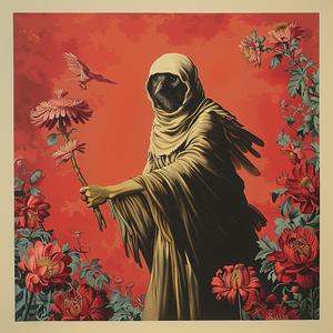 man  hooded  robe  flower  chromolithography  mysterious  portrait  artistic  spiritual  nature 1049597