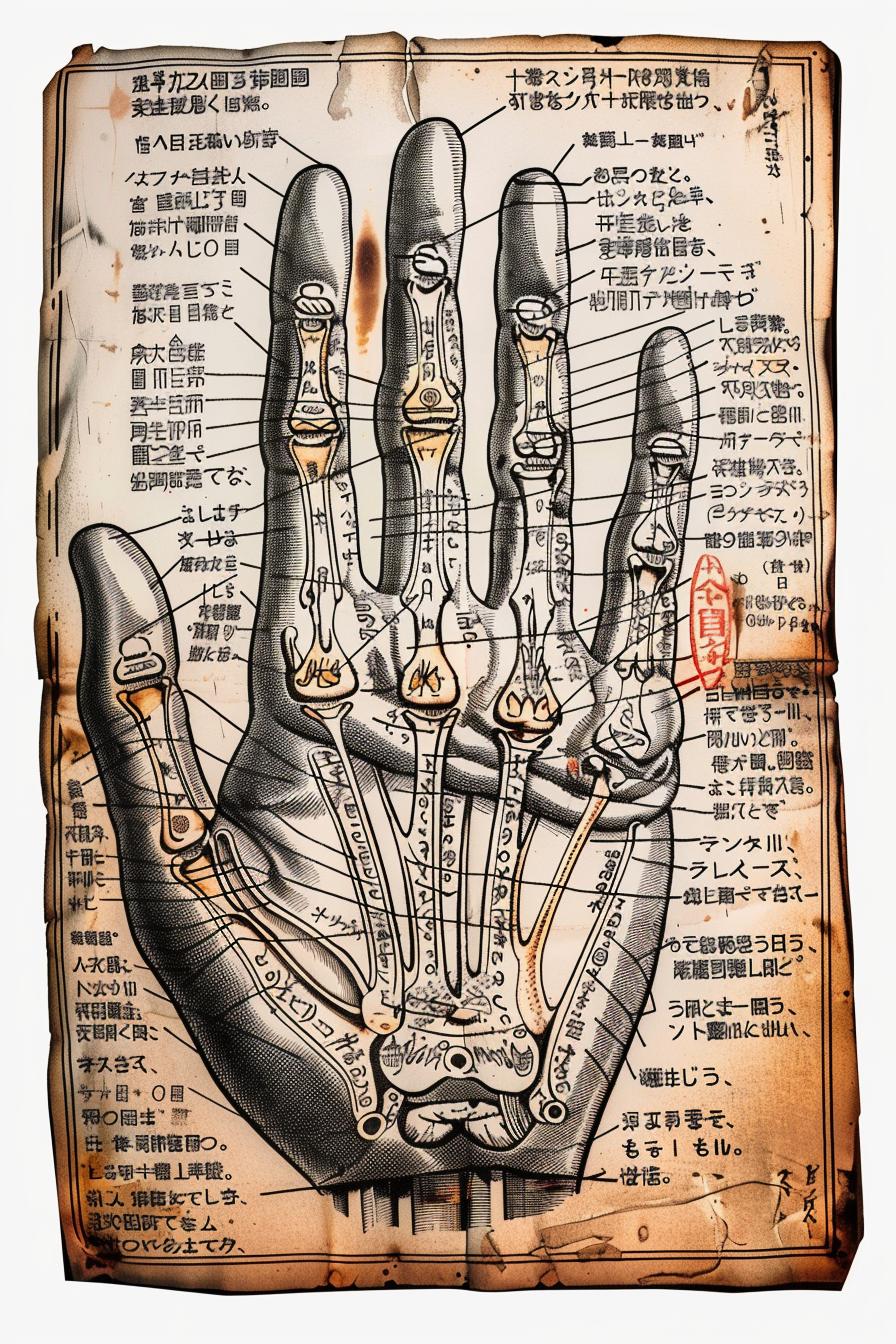 vintage  book  hand  anatomy  Japanese  bones  old  medical  illustration  art 943283