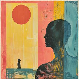 man  woman  sun  surreal  blockprint  painting  colorful  medium  abstract  artistic 1062940
