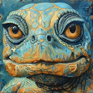 turtle  portrait  vintage  comic  ArtNouveau  Surrealism  pointillism  gold  indigo  teal 1076821