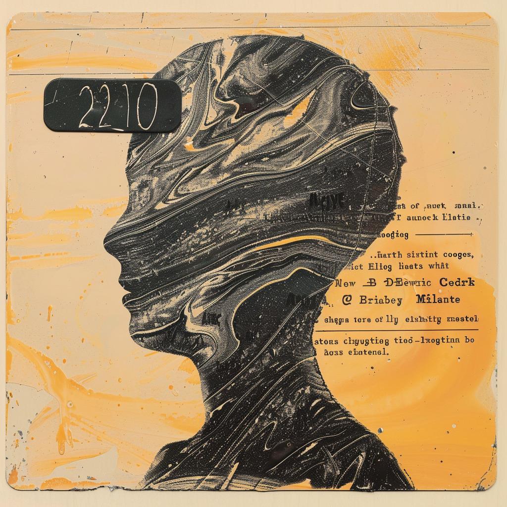 encaustic  paint  woman  head  black  yellow  abstract  artwork  modern  Saul Bass 948090