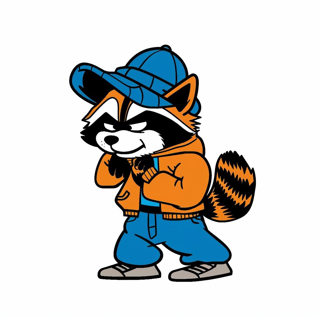 raccoon  cartoon  aggressive  streetwise  hat  jacket  street  animal  fashion  urban 958830