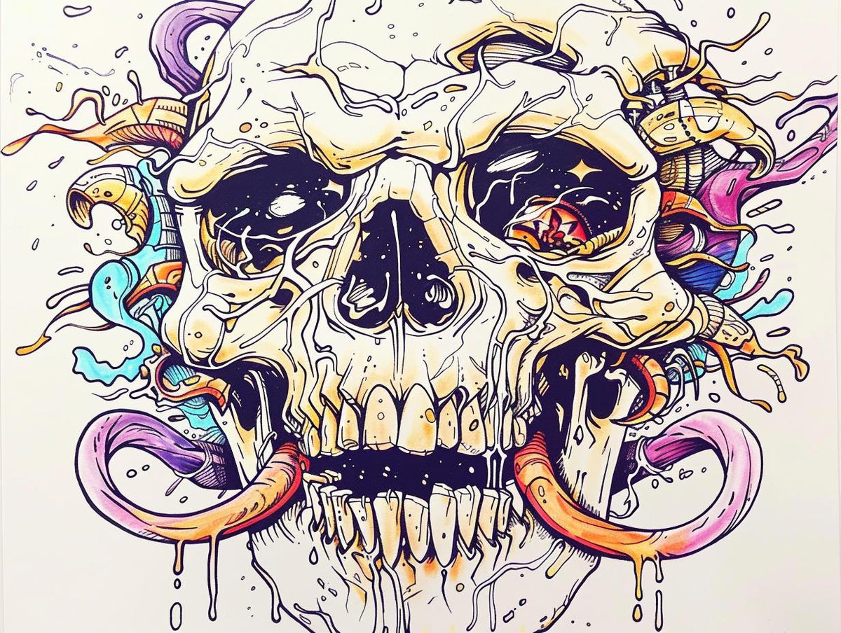 skull  tentacles  bicycle  drawing  art  surreal  creative  fantasy  illustration  playful 940788