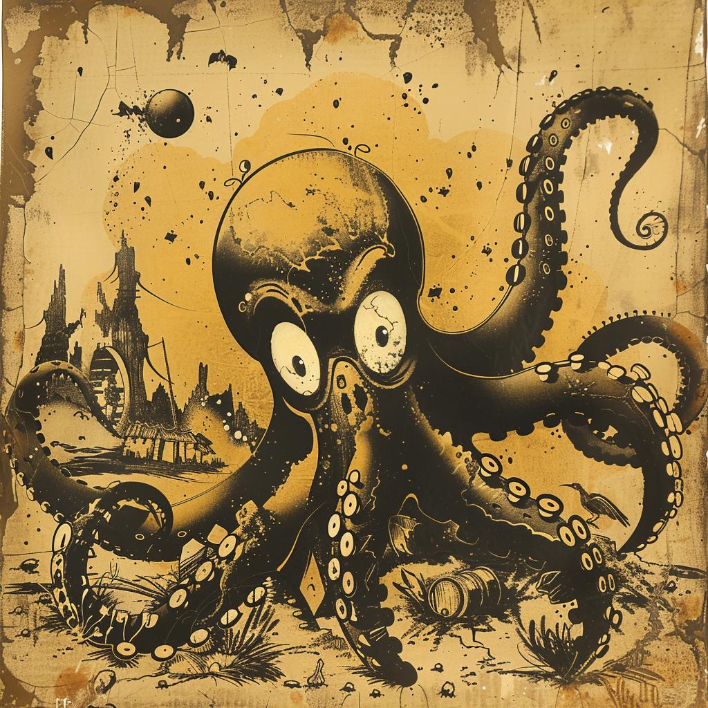 octopus  big  head  naturalistic  dark  background  art  spiritual  terror  McFarlane 927817
