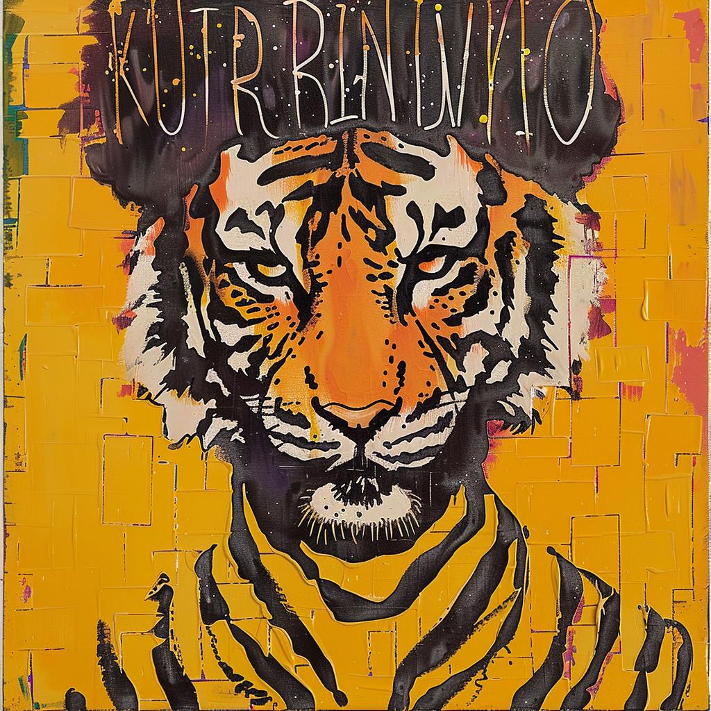 tiger  encaustic  impasto  palette-knife  painting  Joan Cornella  vivid  bold  art  expressionist 950320