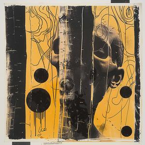 black  ochre  color  blockprint  dots  circles  artwork  texture  abstract  modern 1061226