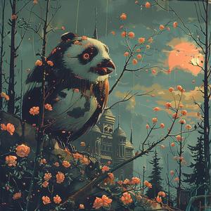 panda  painting  woods  flowers  art  nature  wildlife  colorful  chromolithography  illustration 1053443