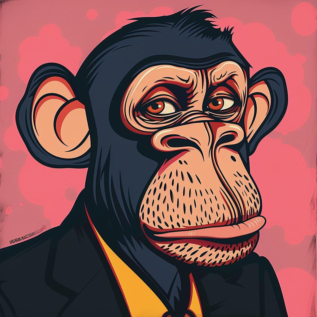 cartoon  monkey  suit  tie  character  humorous  art  whimsical  playful  design 1024569