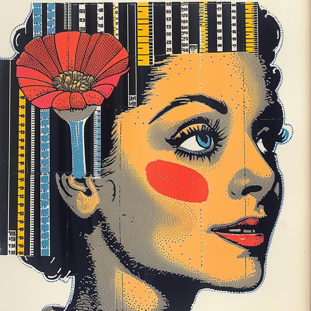 woman  red  flower  hair  poster  artistic  colorful  feminine  stylized  portrait 963285