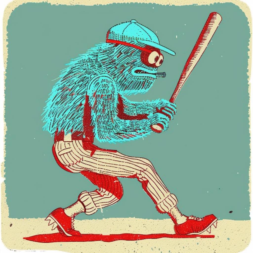 baseball  player  monster  bat  cartoon  funny  dynamic  illustration  uniform  sport 940349
