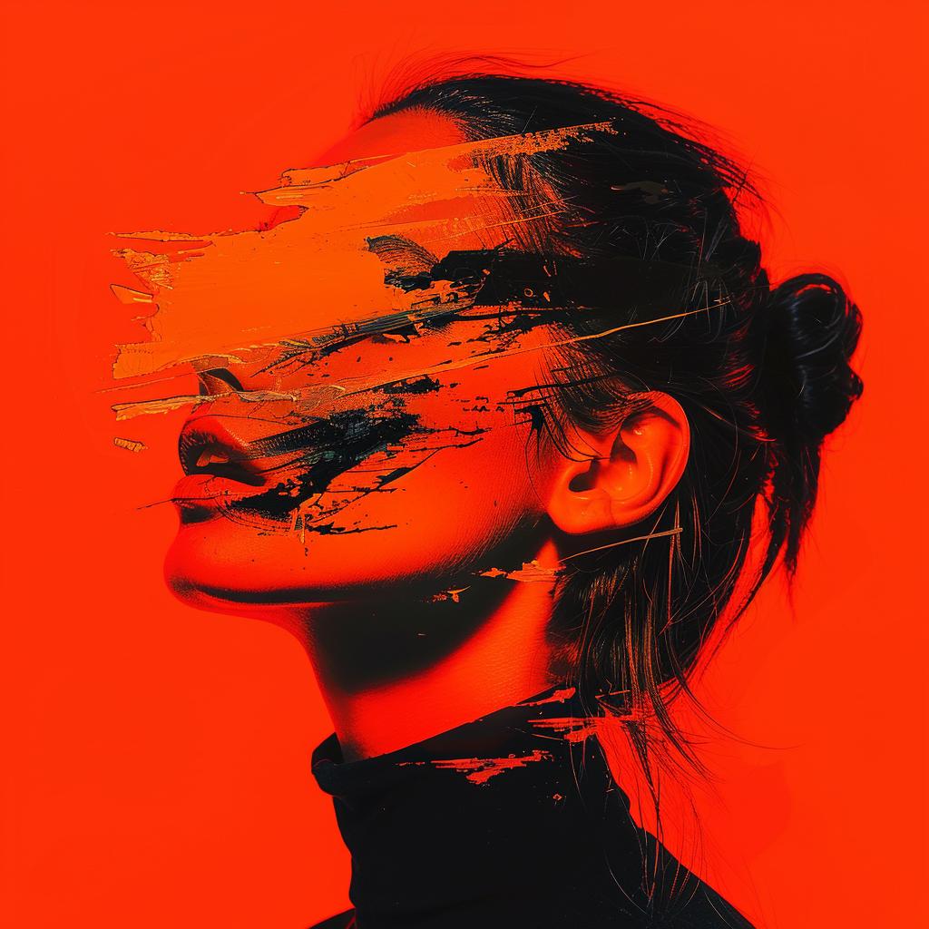 surreal  album  cover  woman  red  background  black  top  creative  bold 976944