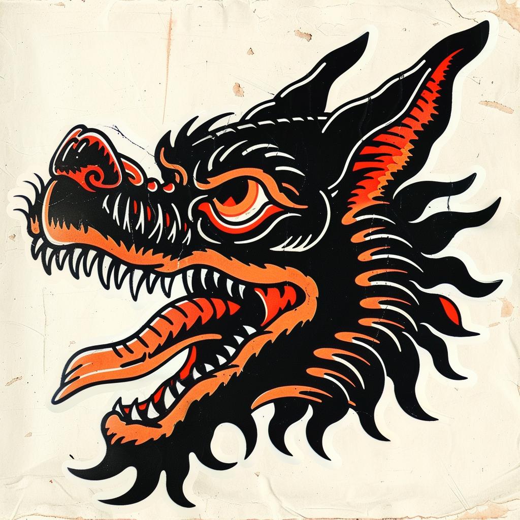 dragon  head  tattoo  illustration  flash  art  graphic  design  colorful  mythical 927452