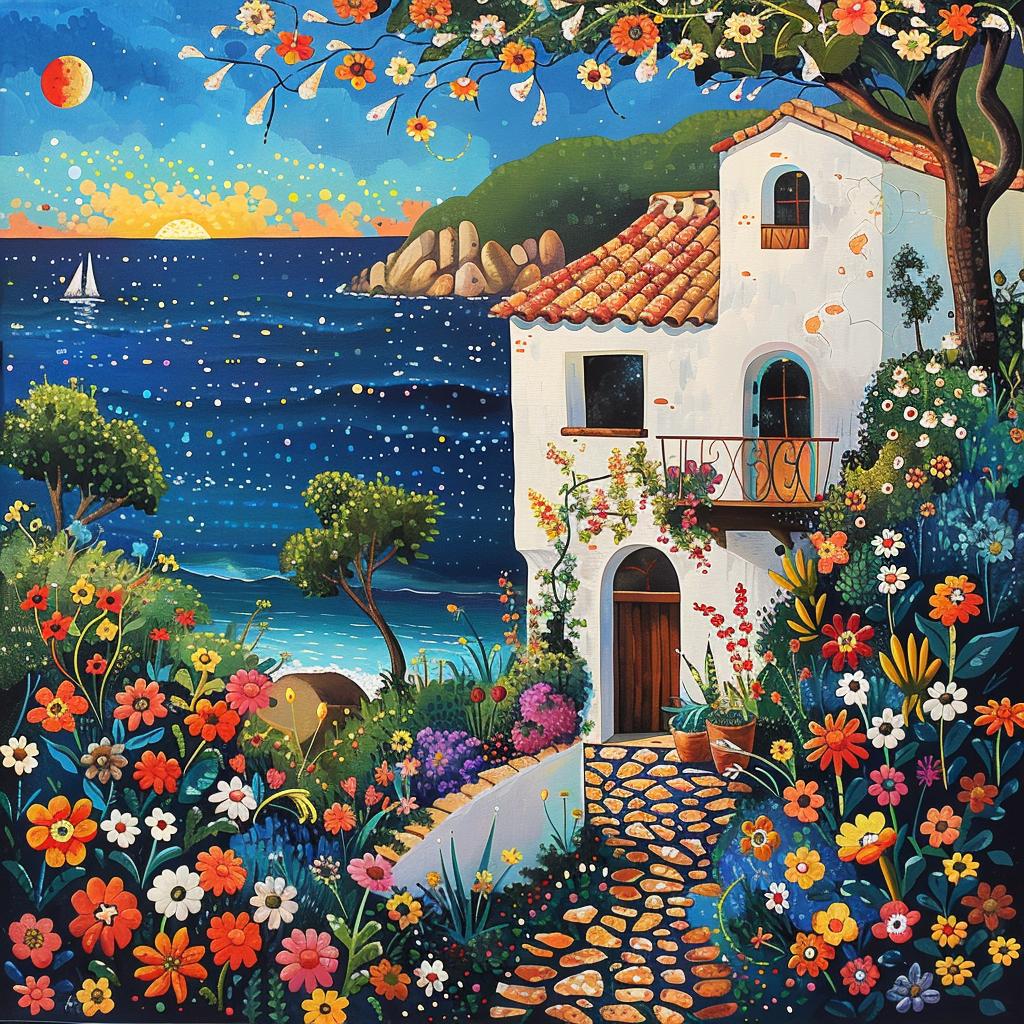 painting  house  flowers  vibrant  beauty  color  nature  floral  landscape  artistic 1036189