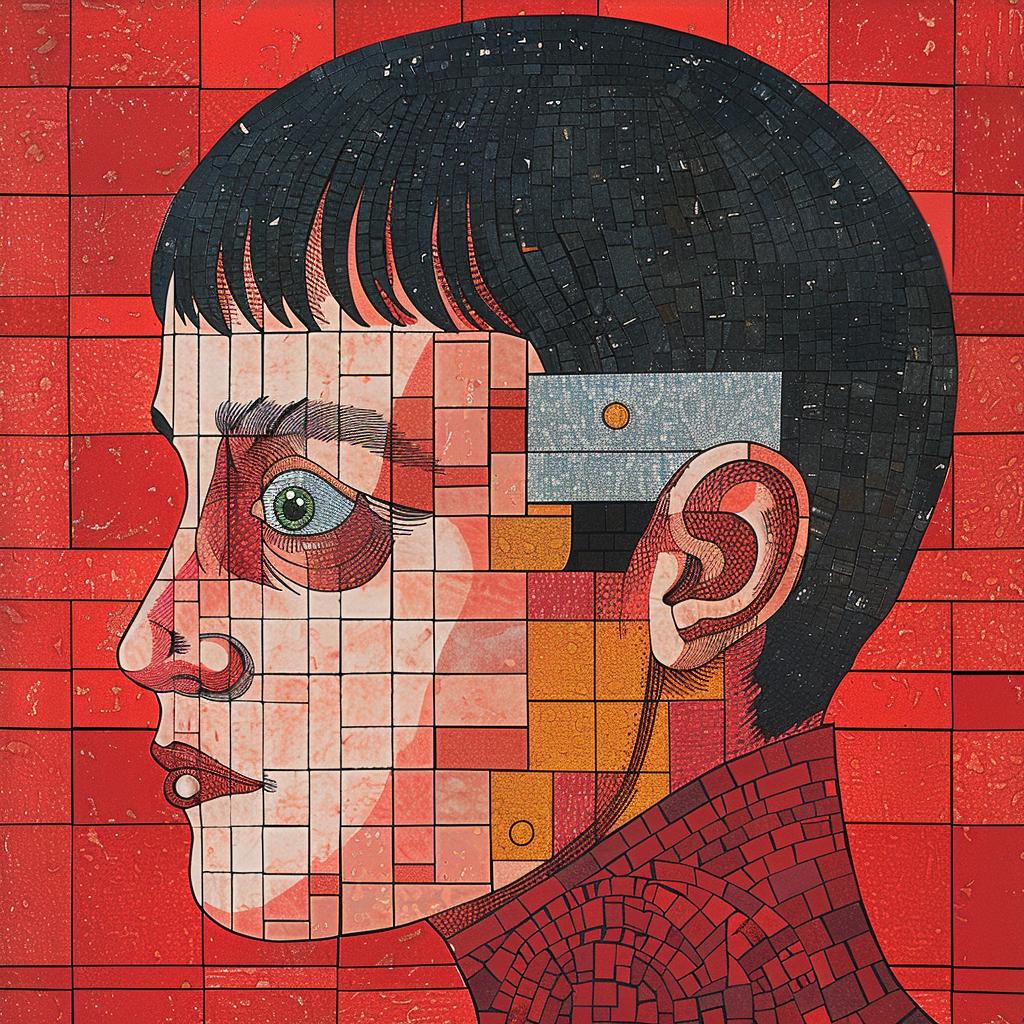 غلاف ألبوم سريالي، لوحة فسيفساء روبوتية، ميتال ديث، تجريدية، نابضة بالحياة، إبداعية، 977066