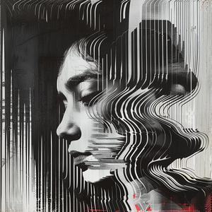 lithograph  lines  feedback  glitch  woman  stripes  abstract  portrait  surreal  artistic 1039021