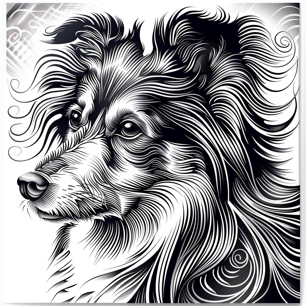 collie  dog  black  white  background  portrait  sketch  pet  animal  art 942734