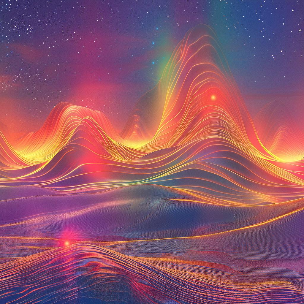 colorful  landscape  waves  stars  digital  painting  abstract  fantasy  vibrant  dreamlike 967586