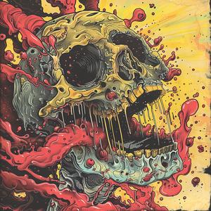 skull  blood  surreal  chaos  disintegration  Risograph  Symbolist  screenprinting  hyper-realistic  art 1078239