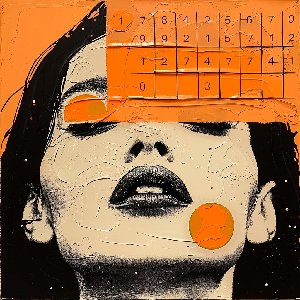 1980s  album  cover  encaustic  impasto  latina  woman  palette  knife  orange 963458