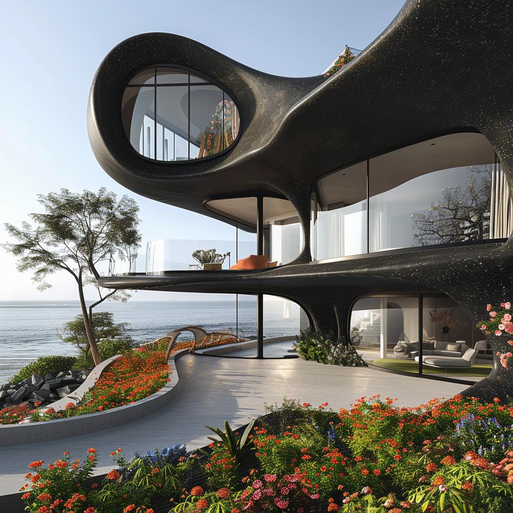 ZAHA  HADID  home  ocean  design  curved  shell  architecture  flowers  modern 1036304