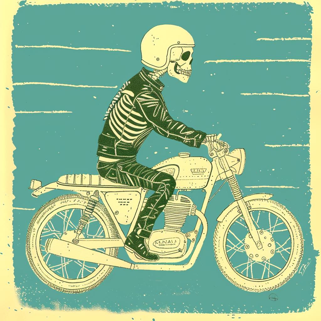 skeleton  motorcycle  biker  undead  vintage  illustration  rebellion  dark  adventure  transport 940989