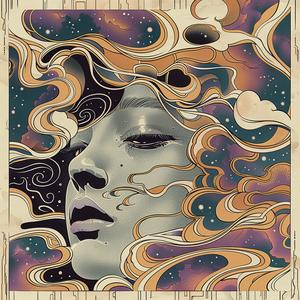 woman  face  clouds  stars  surreal  creative  screenprinting  high  detailed  Audrey 1079497