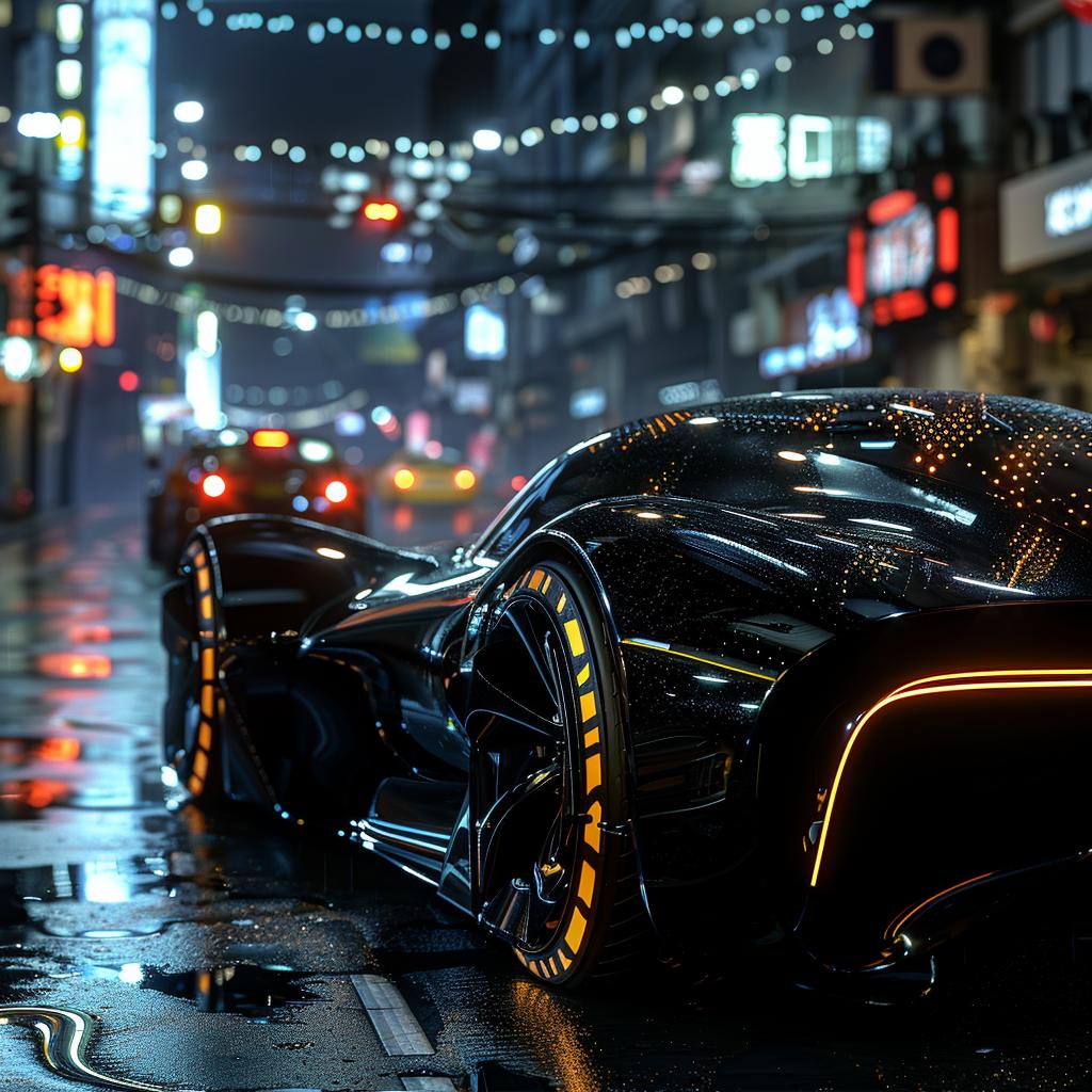 futuristic  car  photorealistic  cinematic  detailed  parked  street  night  ultrarealistic  8k 1025125