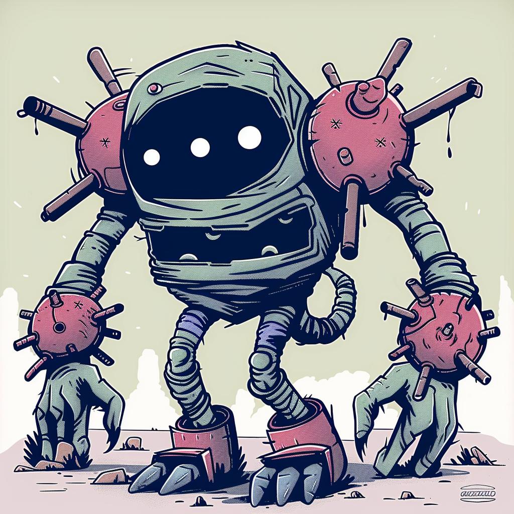 cartoon  robot  bighead  arms  playful  whimsical  colorful  illustration  funny  fantasy 946743