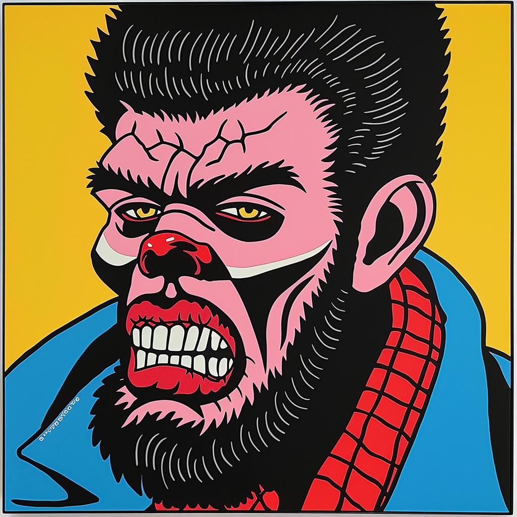 wolfman  cartoon  beard  red  nose  whimsical  humor  character  illustration  playful 973125