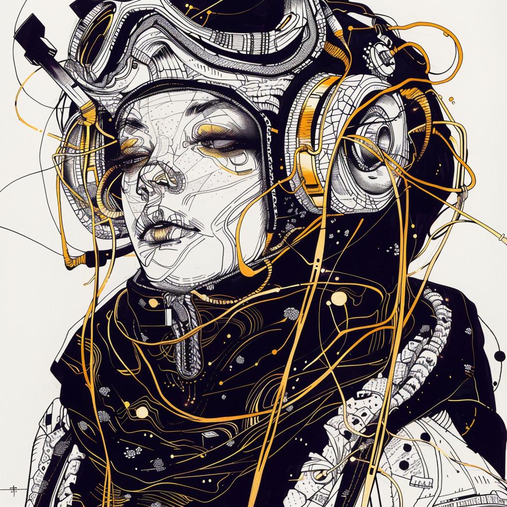 mythical  creature  gasmask  organic  tubes  headphones  goggles  drawing  surreal  fantasy 951764