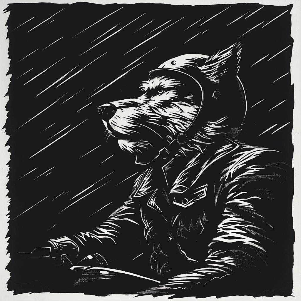 wolf  helmet  motorcycle  black  white  drawing  animal  illustration  biker  anthropomorphic 1025959