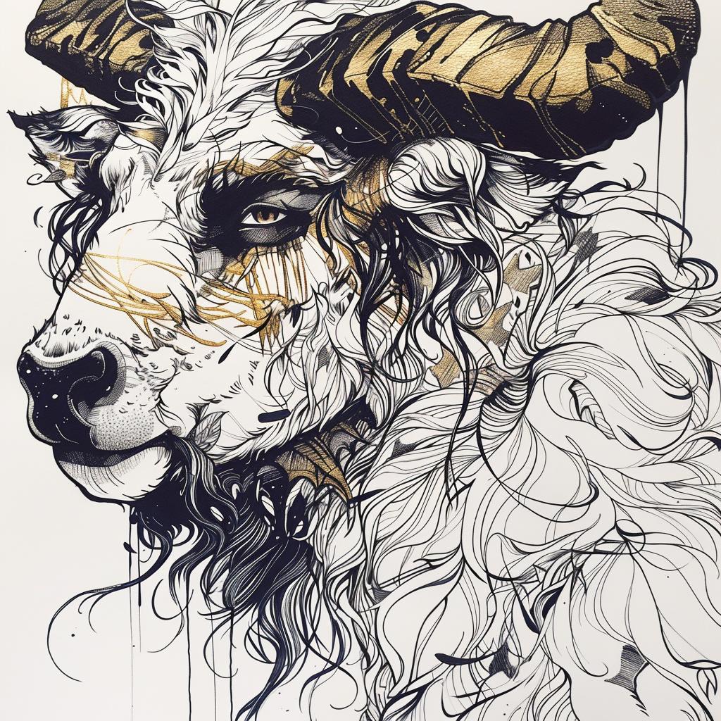 mythical  creature  hybrid  fantasy  ram  horns  art  drawing  unique  exploration 953149