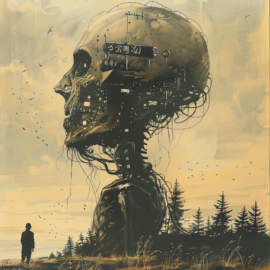 man  skull  tree  background  dark  occult  surreal  mystical  art  illustration 1035072