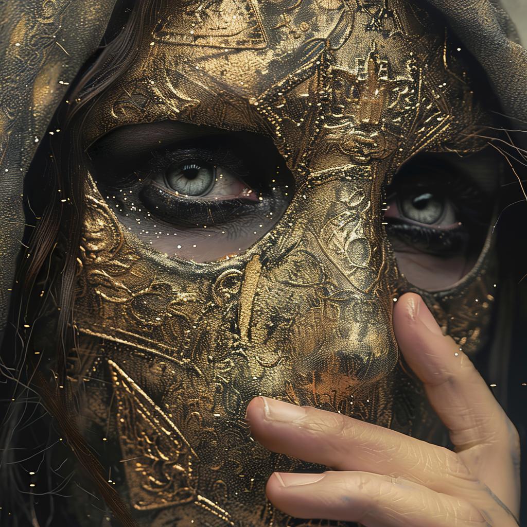 woman  gold  mask  glitter  painting  portrait  expression  shimmer  abstract  art 1035014