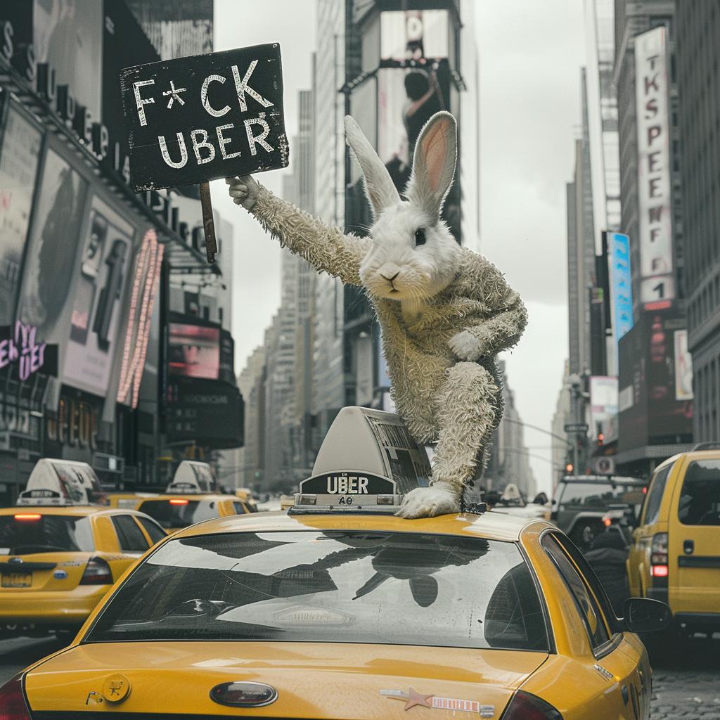 collage  surreal  rabbit  taxi  NYC  humor  contrast  sign  costume  urban 969851