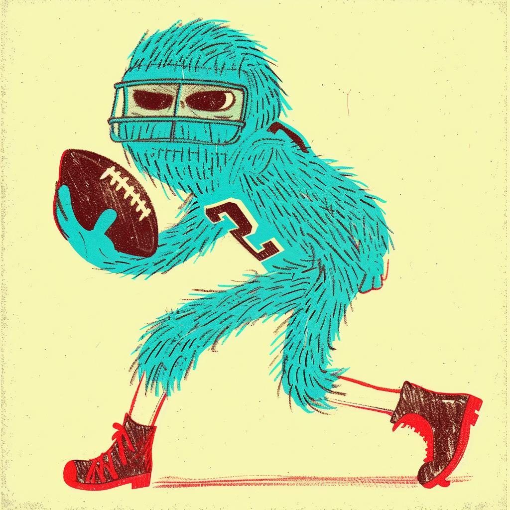 football  player  character  cartoon  dynamic  action  sport  vibrant  whimsical  fun 940374