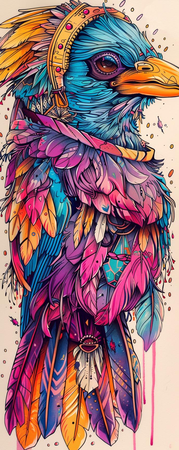 bluebird  Kachina  mythical  creature  colorful  hybrid  fantasy  unique  imaginative  artistic 941116