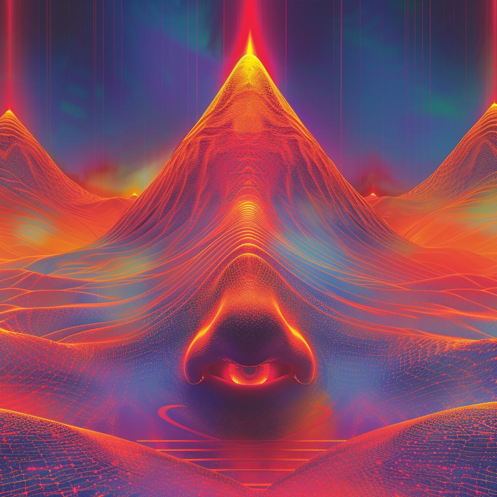 symmetrical  illuminati  design  psychedelic  mountain  horror  art  surreal  color  visual 945347