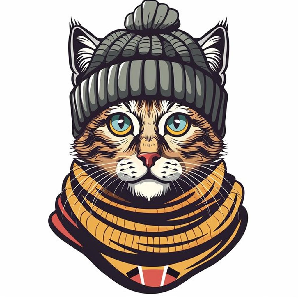 cute  animal  cat  winter  hat  scarf  minimal  street  culture  adorable 958777