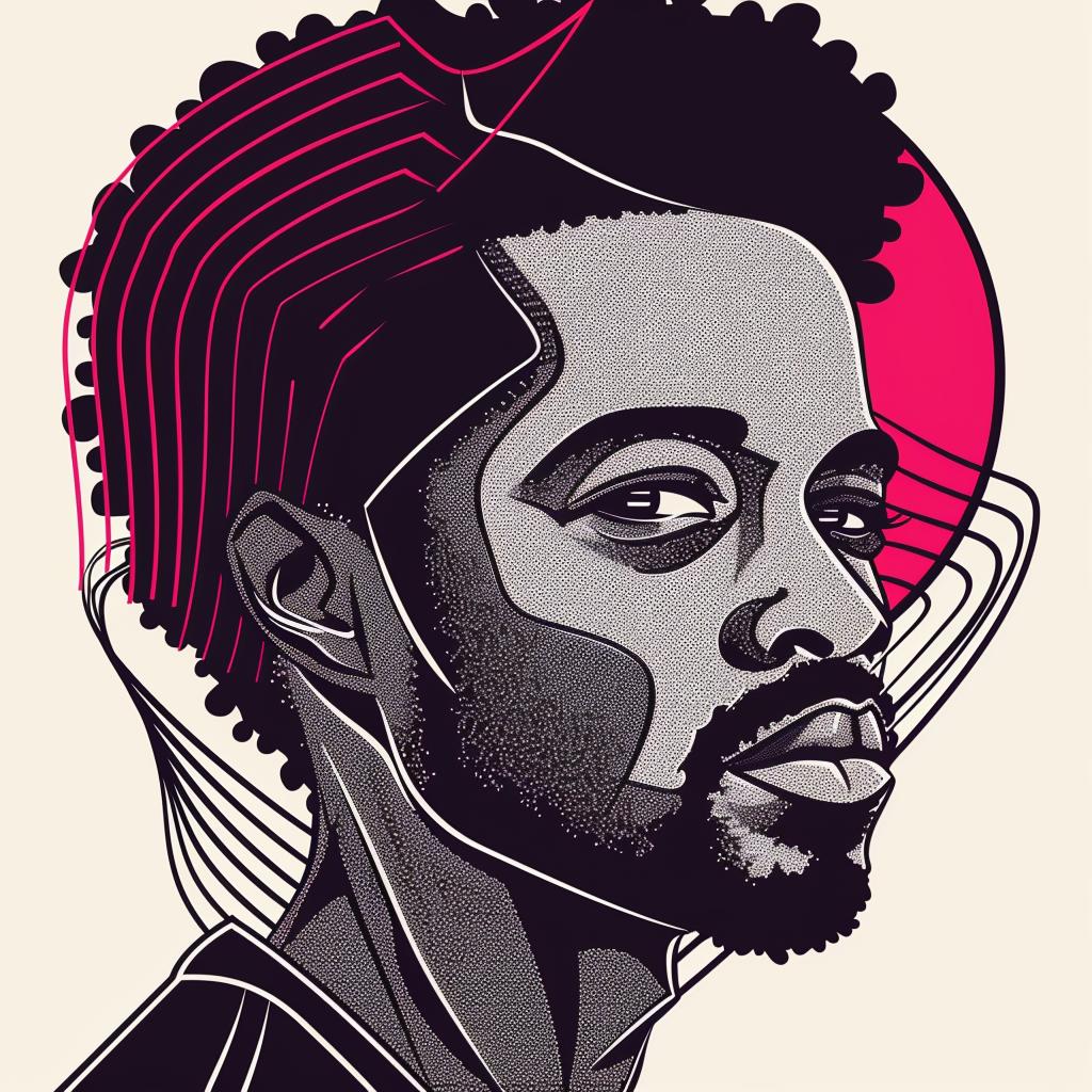 Pop  Art  African-American  man  beard  design  black  pink  graphic  modern 937526