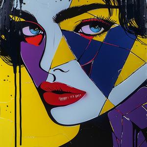 album  cover  woman  yellow  face  blue  eyes  dripping  makeup  creative 1078195