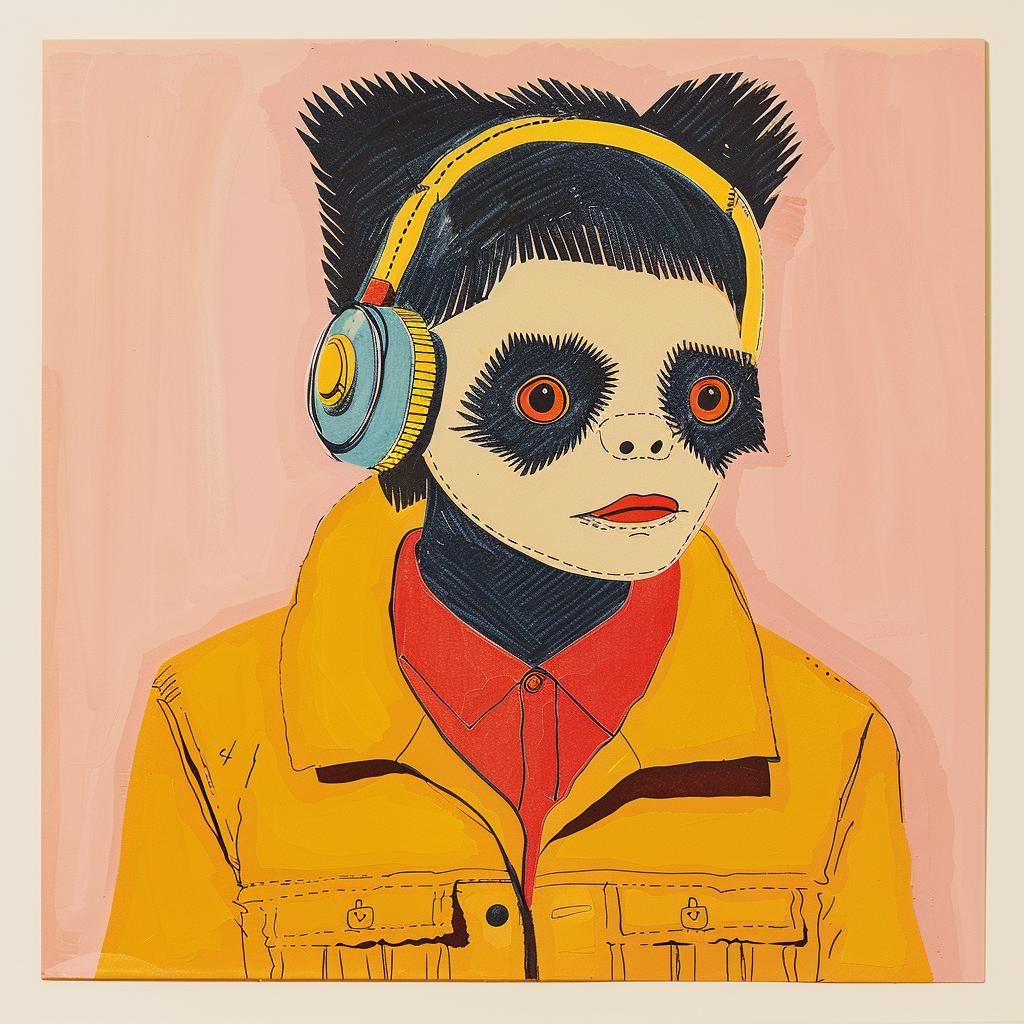 panda  headphones  painting  Joan  Cornella  surreal  creative  colorful  art  whimsical 1019022